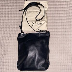J Crew crossbody black leather bag